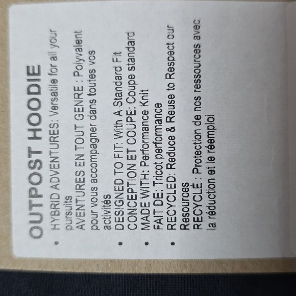 NWT Men's Prana XL "OUTPOST HOODIE". Color Nautical Heather. Hybrid Hoodie - Picture 6 of 16